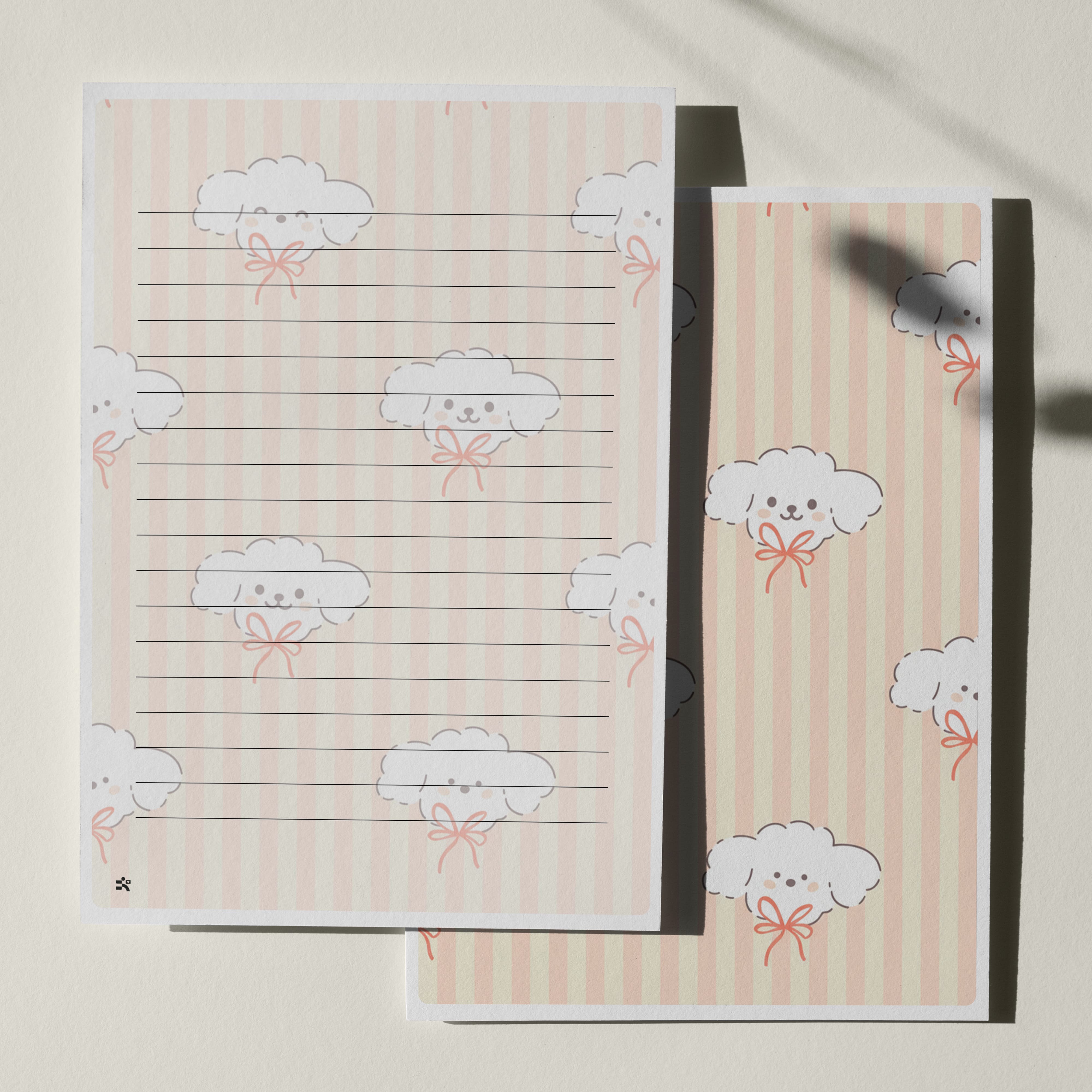 우체톡 편지지 테마 : 보송보송 편지 (뒷면)