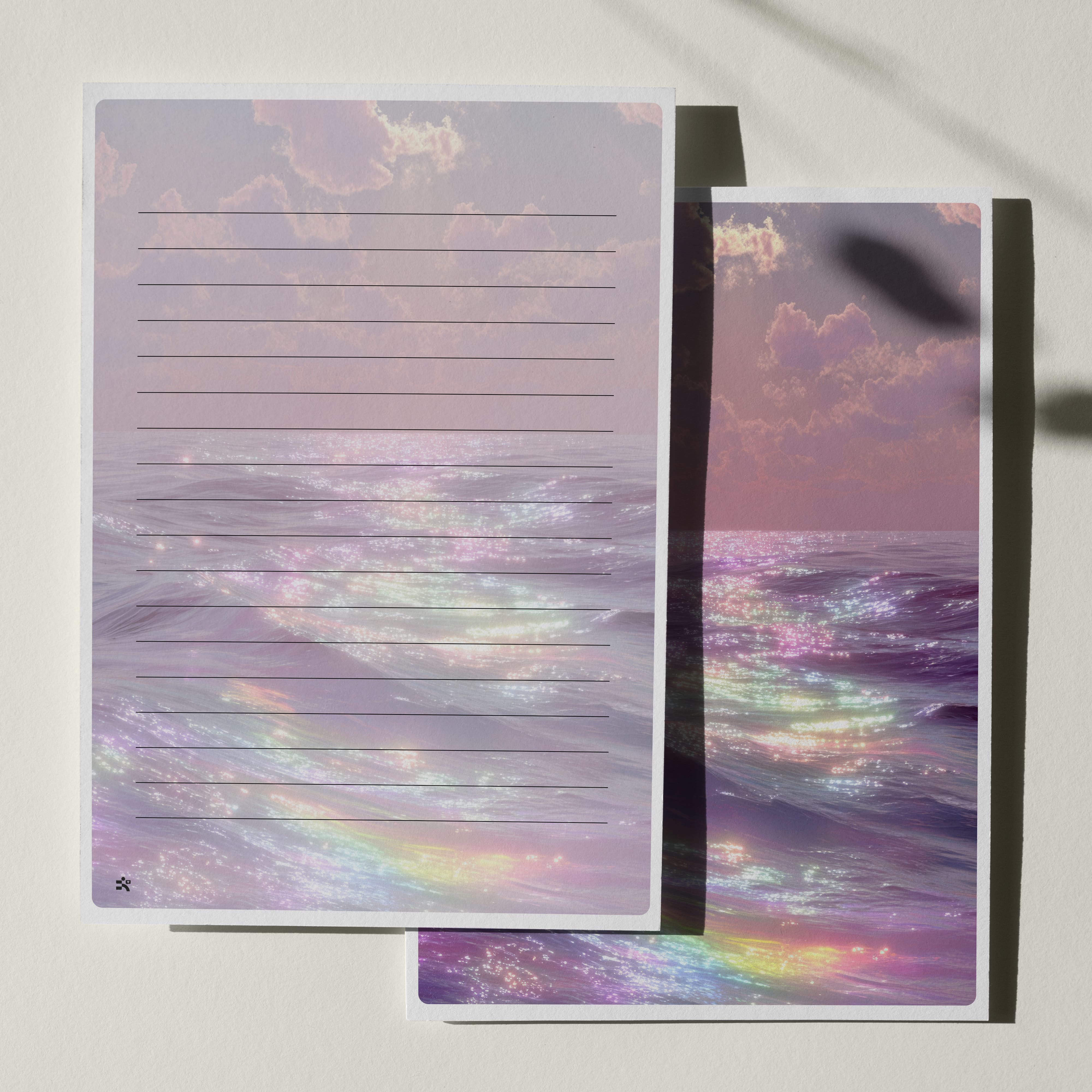 우체톡 편지지 테마 : 무지개 파도 (뒷면)