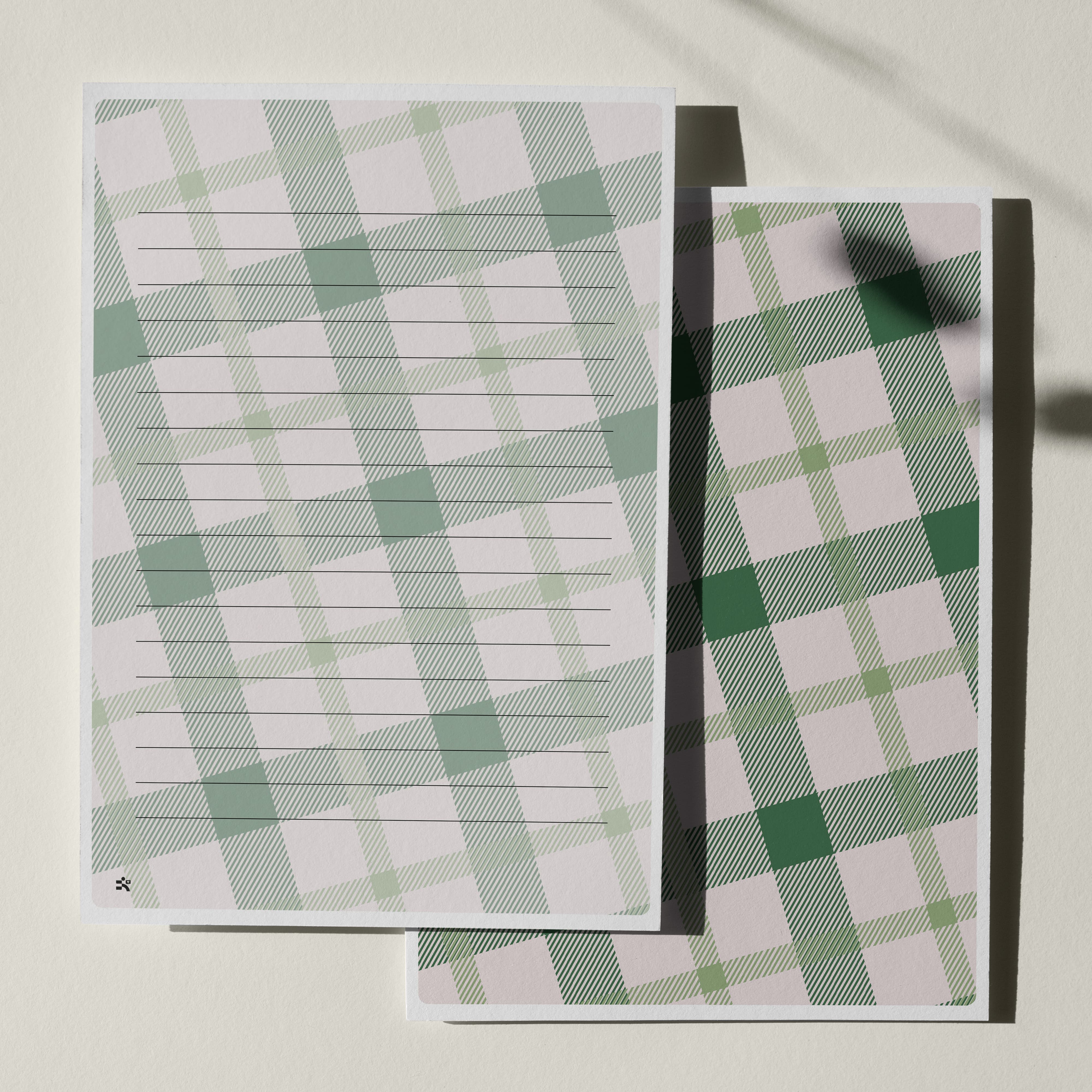 우체톡 편지지 테마 : 포레스트 체크 레터지 (뒷면)