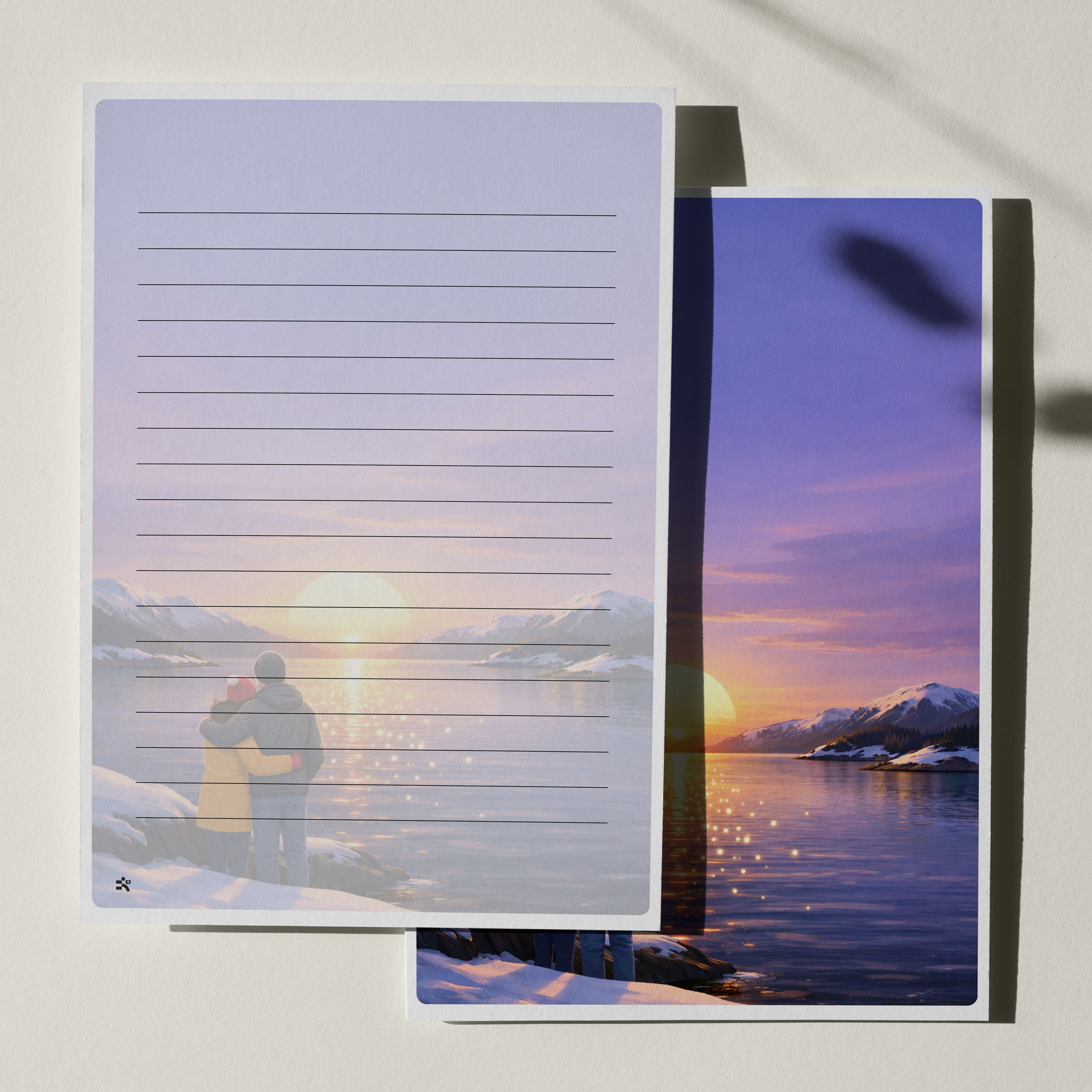 우체톡 편지지 테마 : 두 사람의 노을 (뒷면)