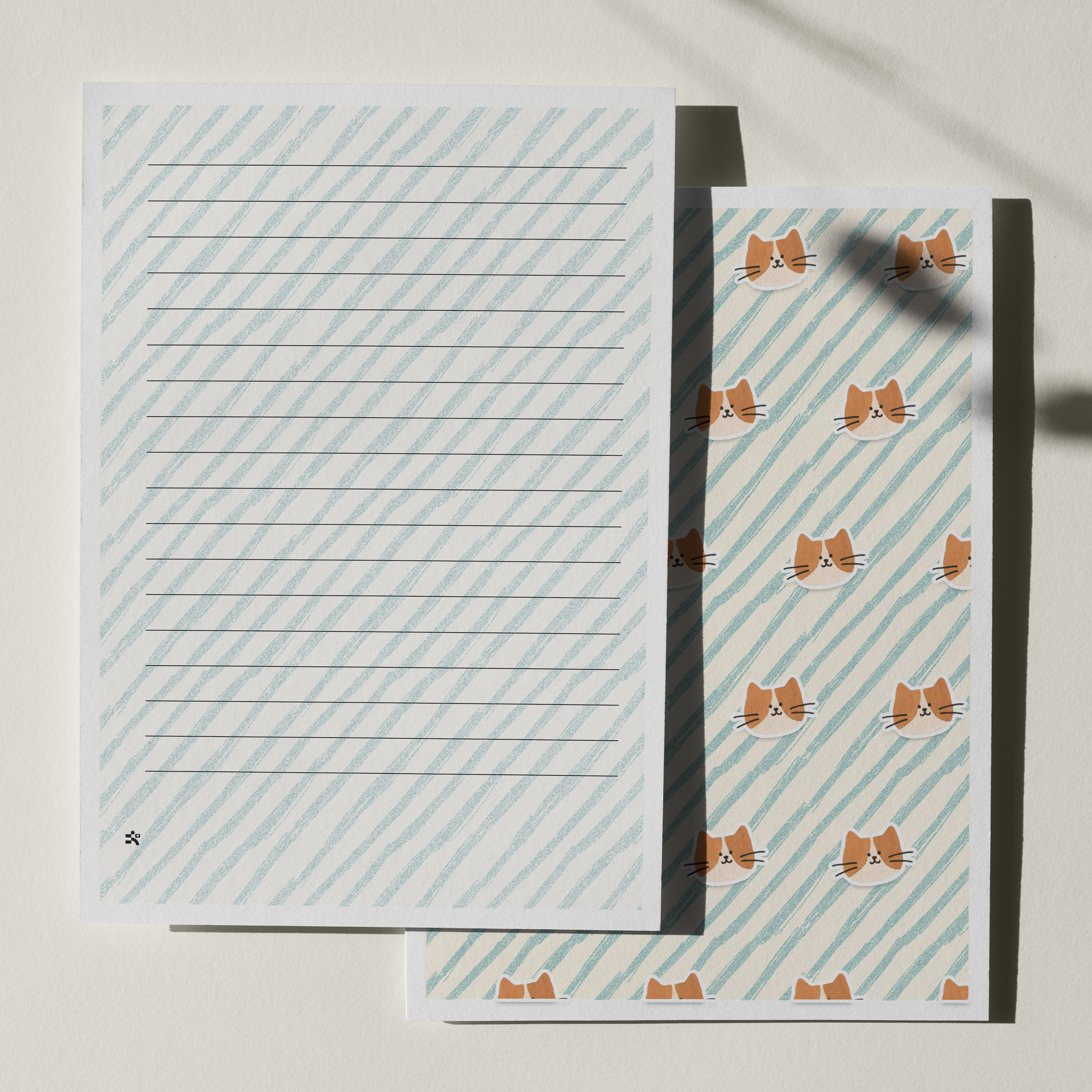우체톡 편지지 테마 : 고양이 패턴 (뒷면)