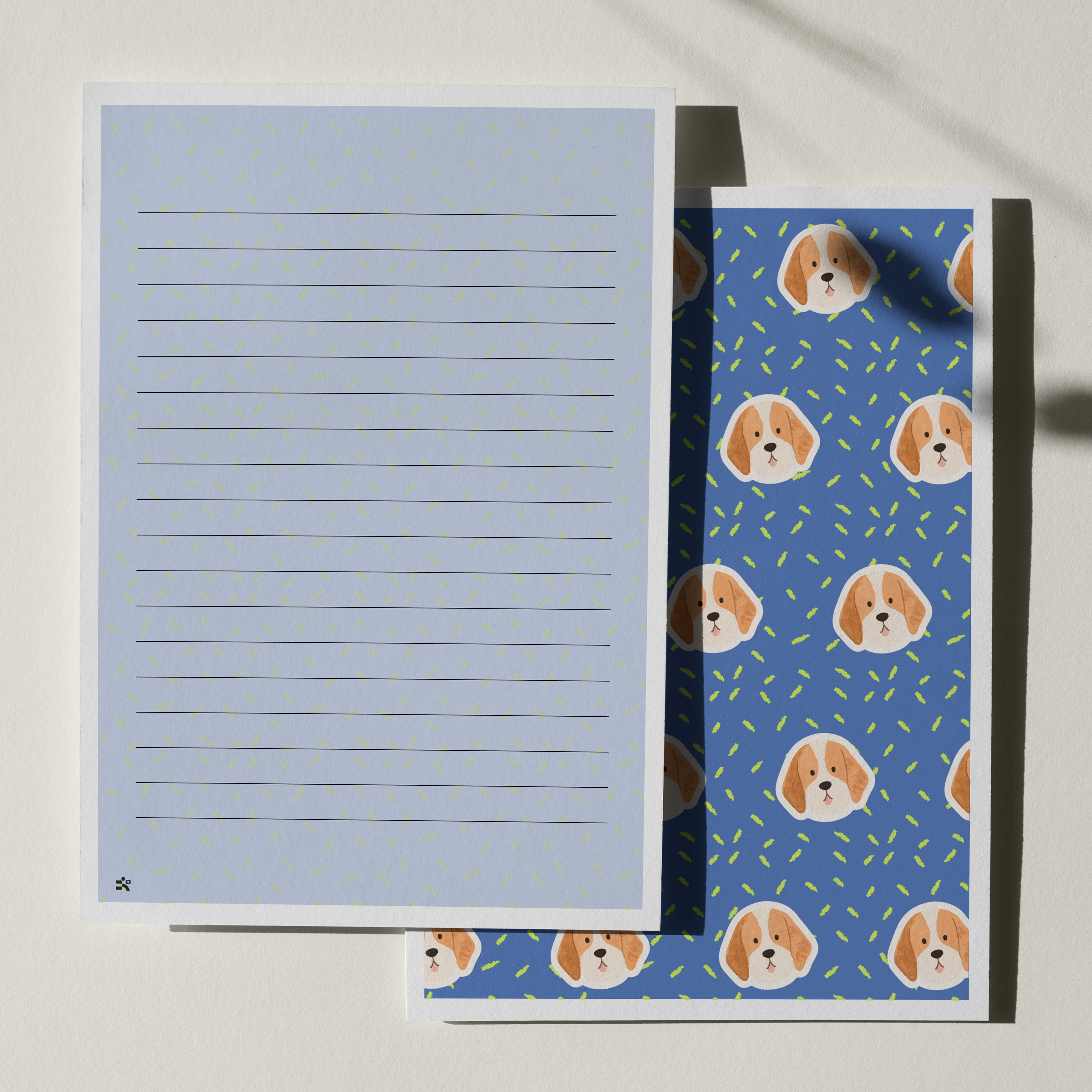 우체톡 편지지 테마 : 강아지 패턴 (뒷면)