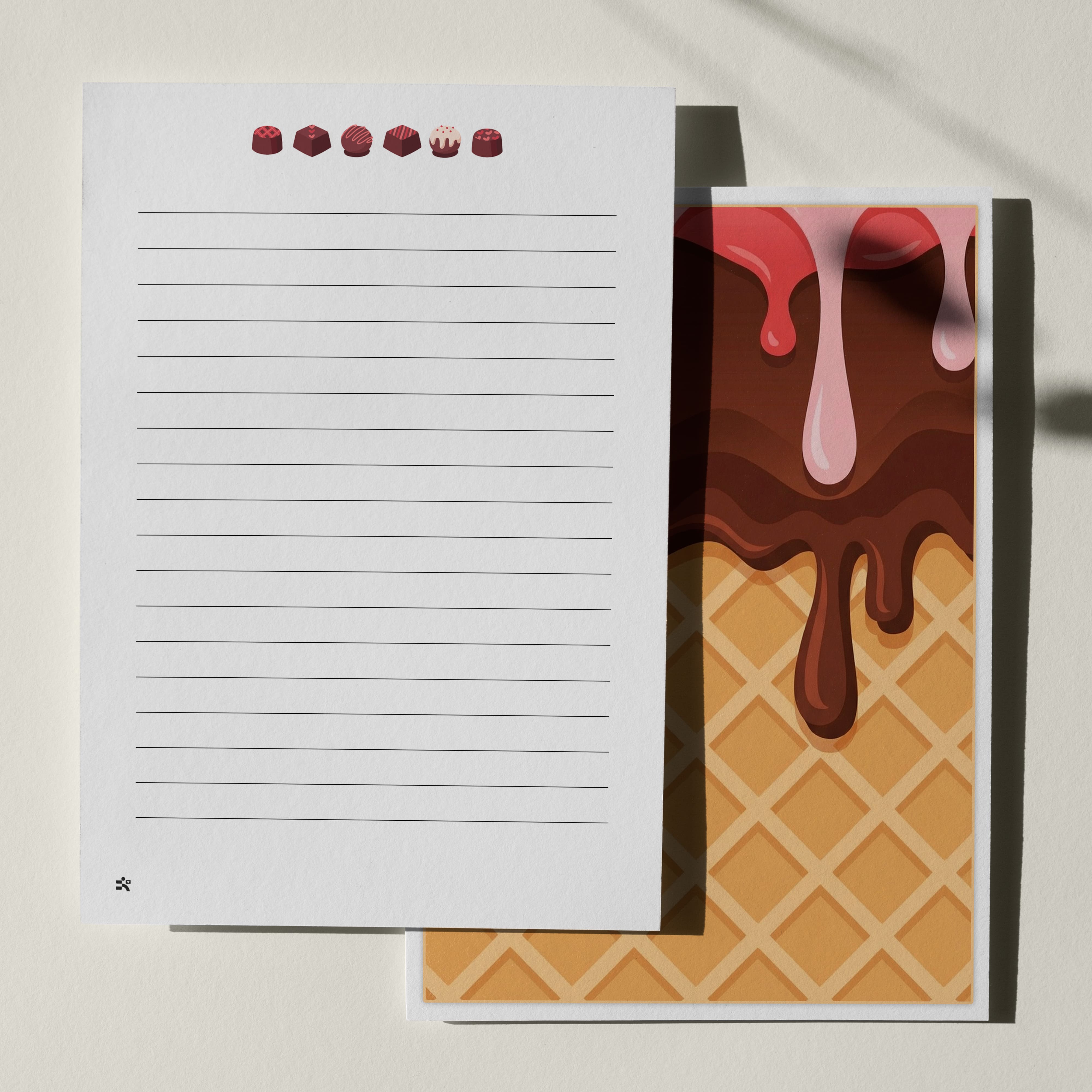 우체톡 편지지 테마 : 초콜릿 아이스크림 (뒷면)