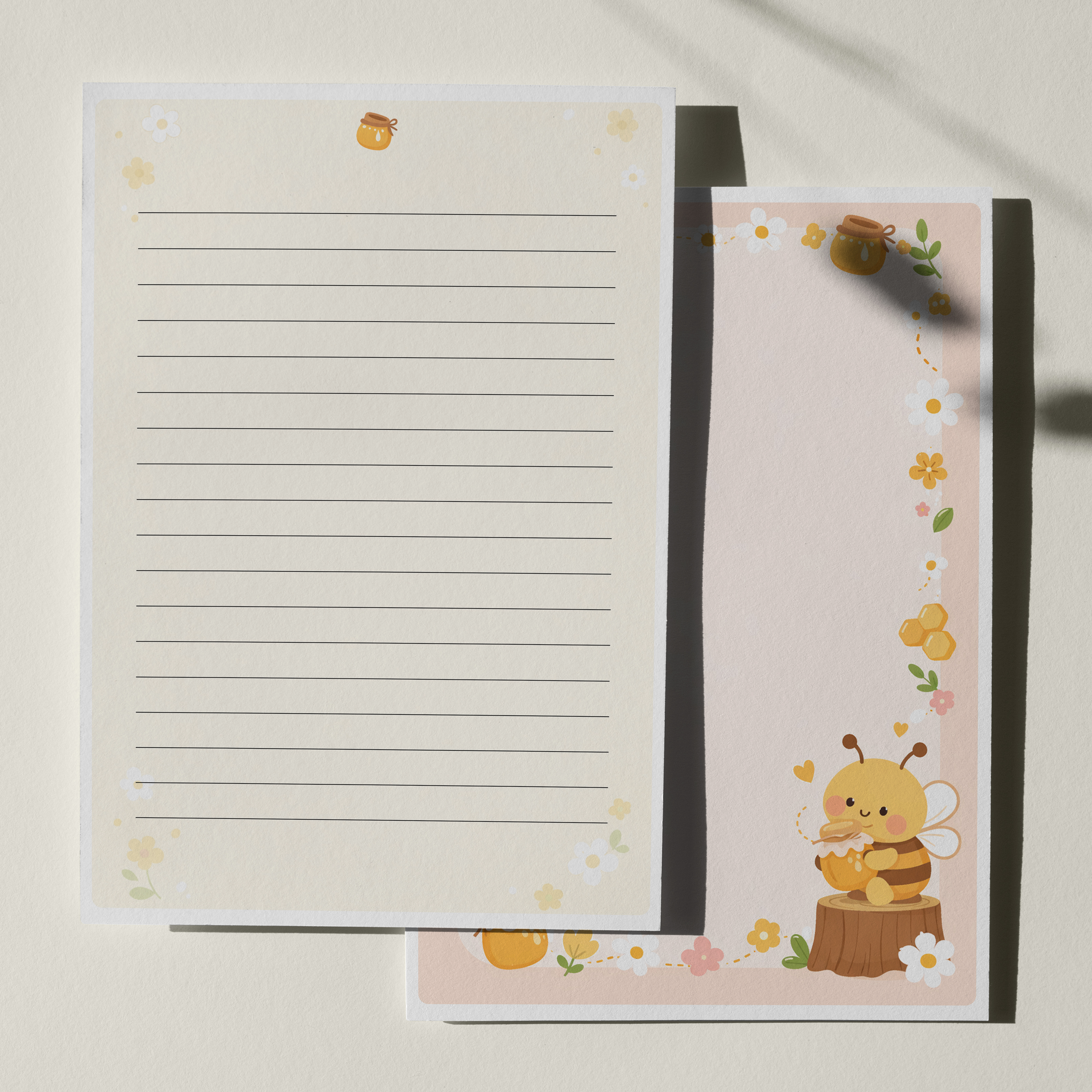 우체톡 편지지 테마 : 벌꿀 편지지 (뒷면)