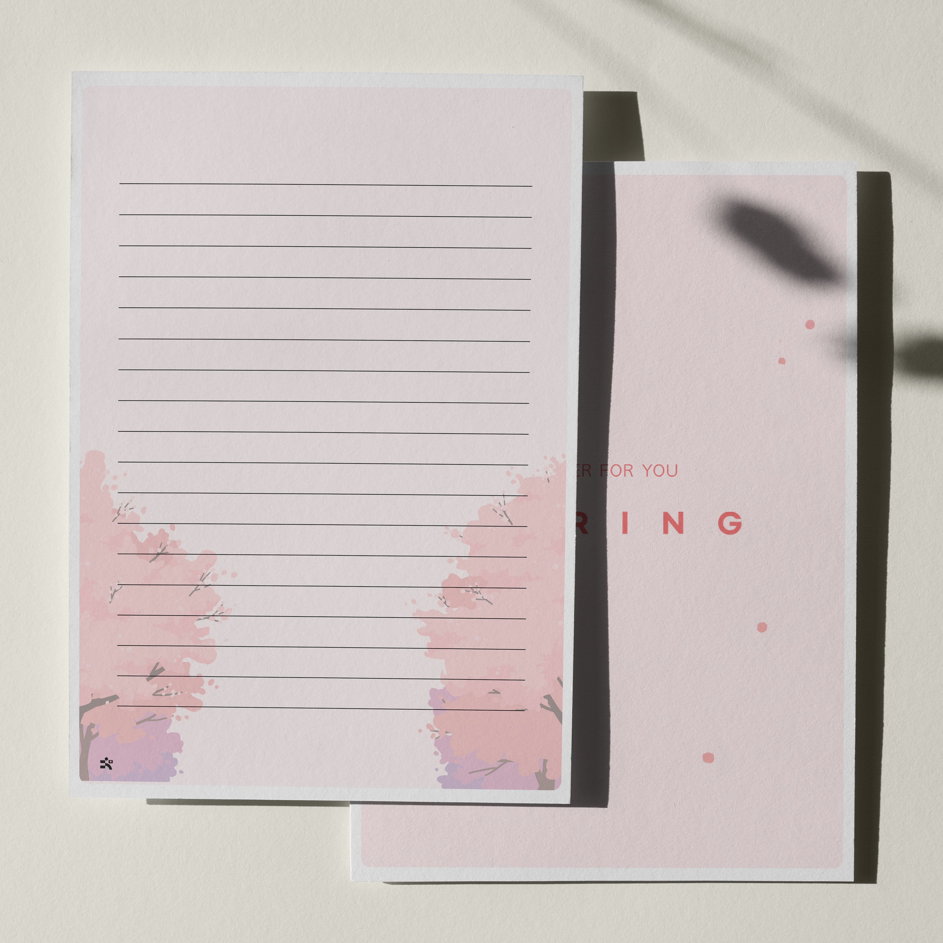 우체톡 편지지 테마 : 핑크 빛 봄 편지지 (뒷면)