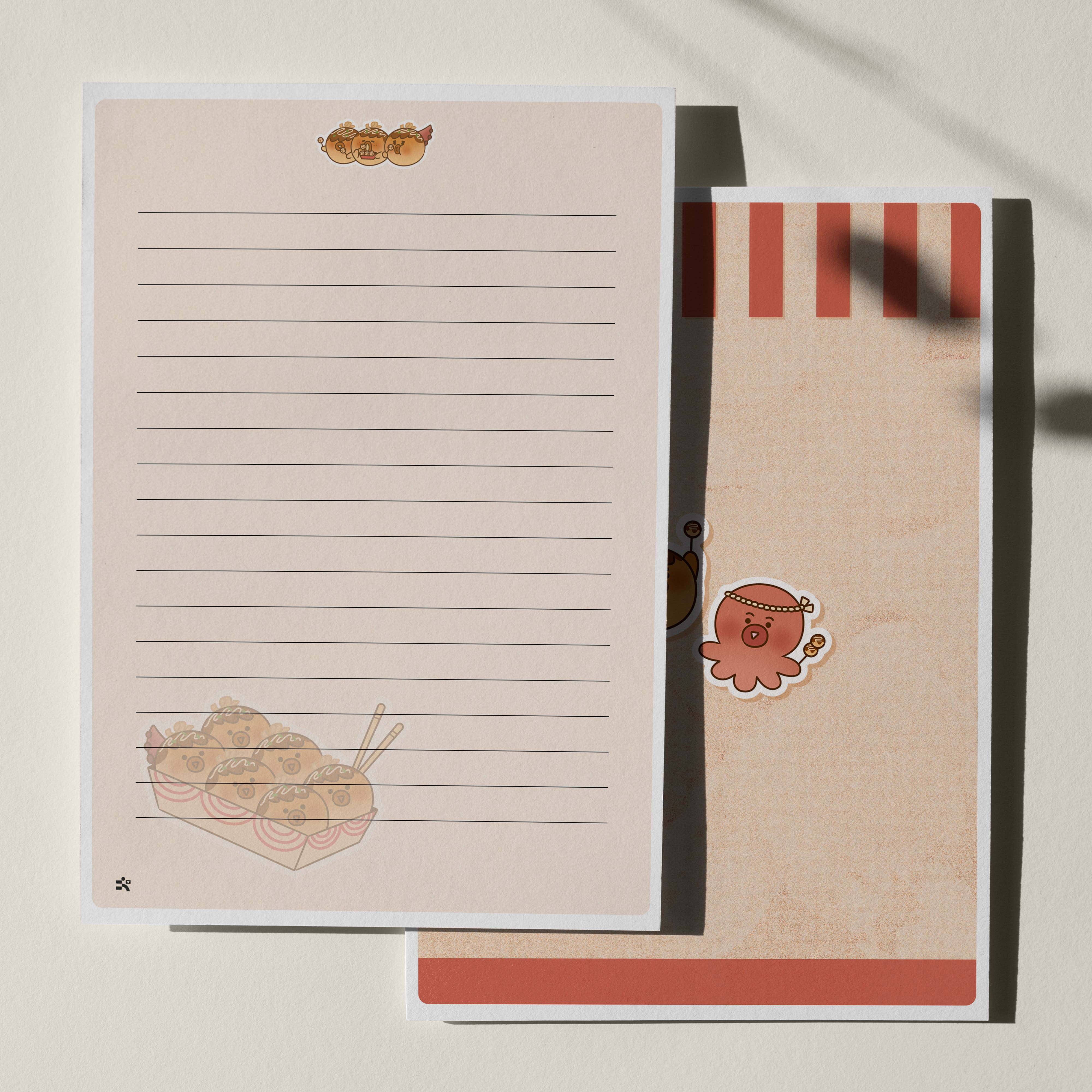 우체톡 편지지 테마 : 타코야끼 편지지 (뒷면)