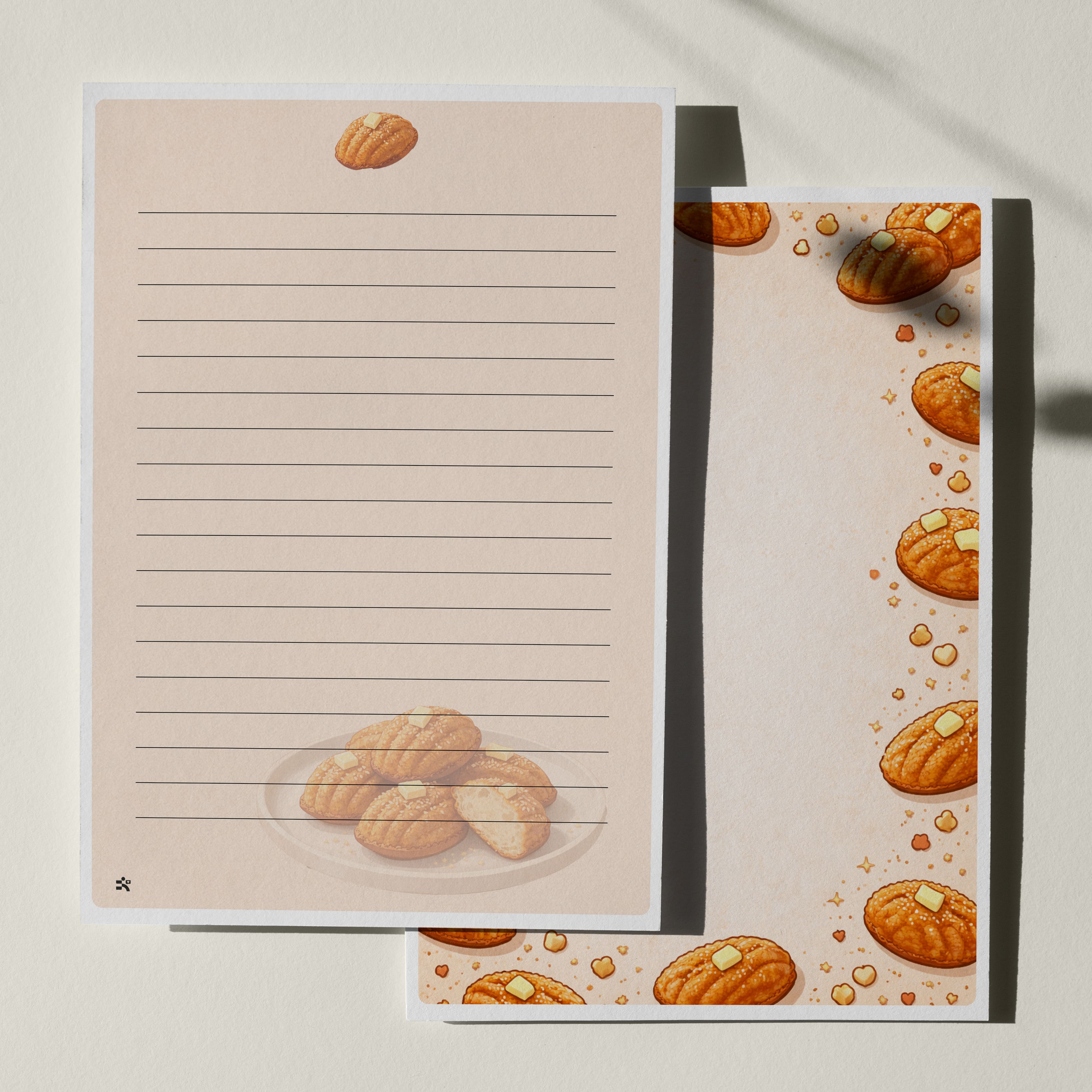 우체톡 편지지 테마 : 버터떡 편지지 (뒷면)