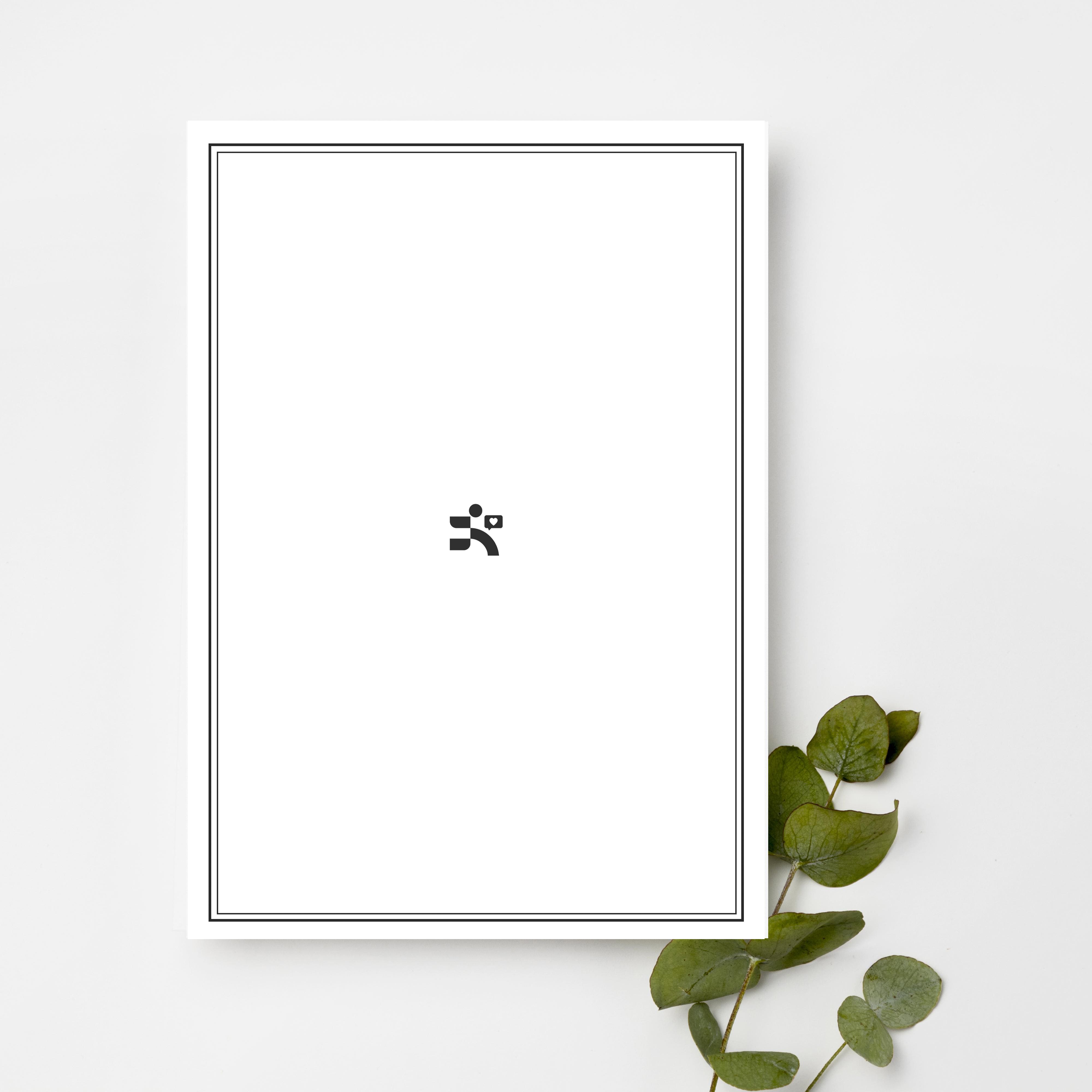 우체톡 편지지 테마 : 심플 우체톡 블랙 라인 (앞면)