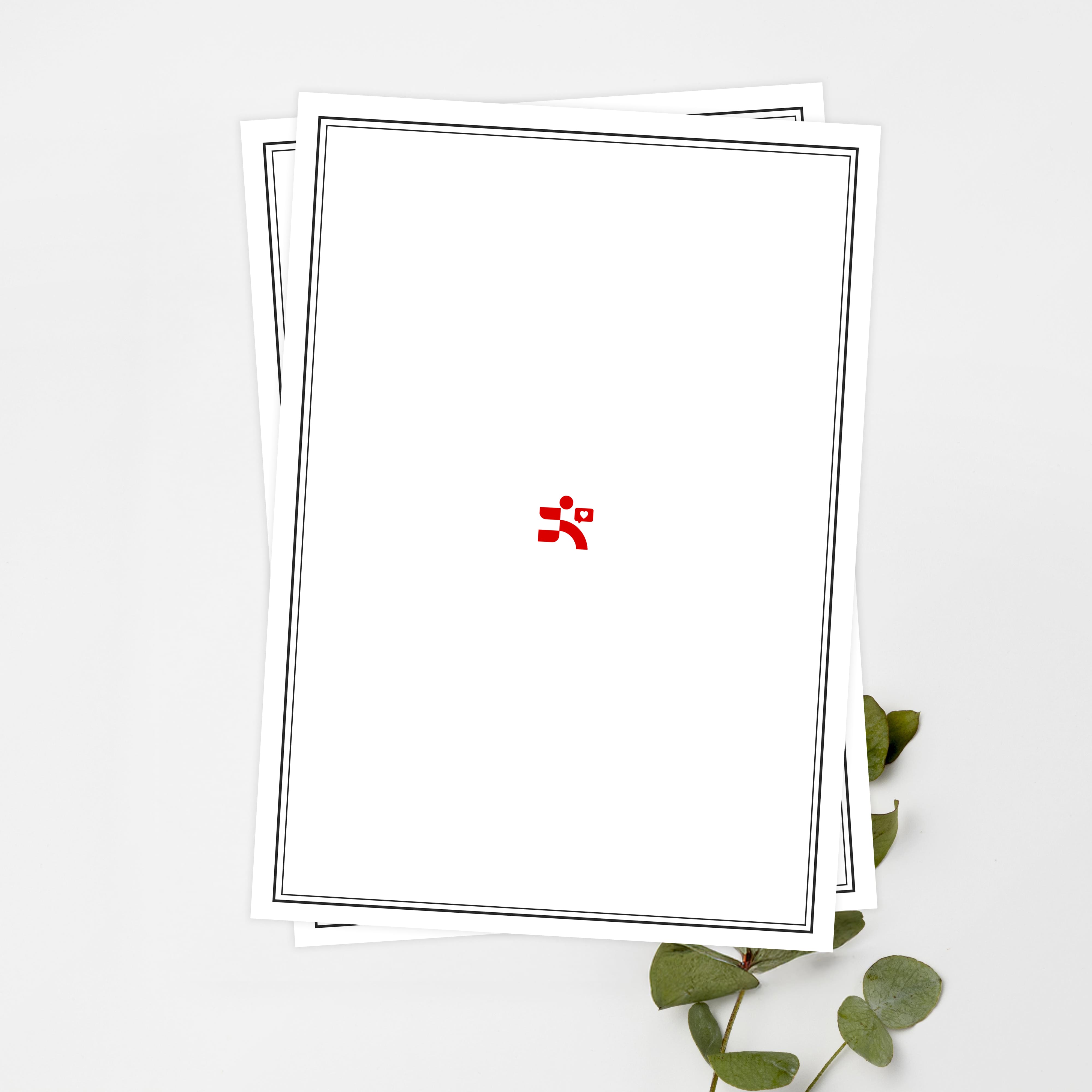 우체톡 편지지 테마 : 심플 우체톡 레드 라인 (앞면)