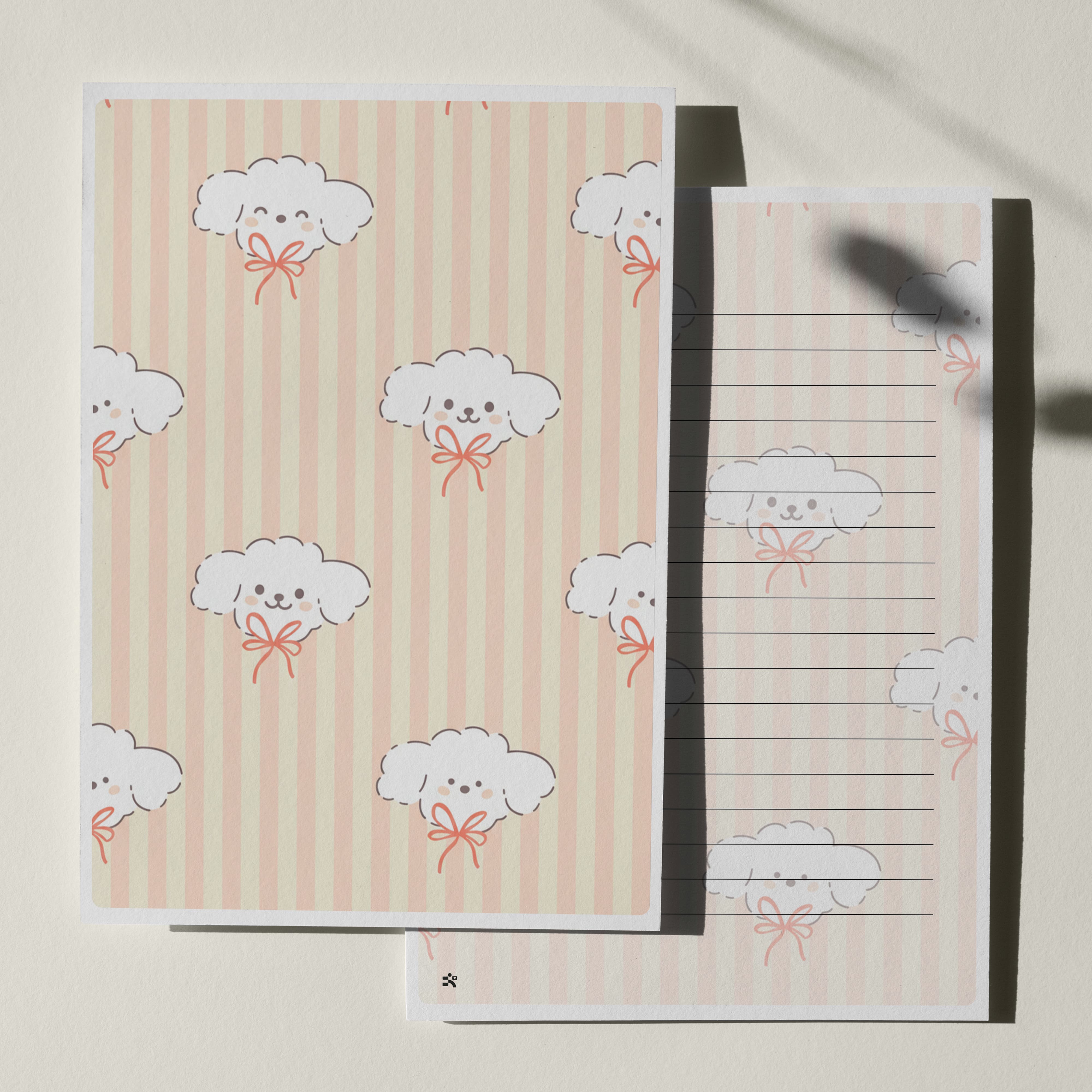 우체톡 편지지 테마 : 보송보송 편지 (앞면)