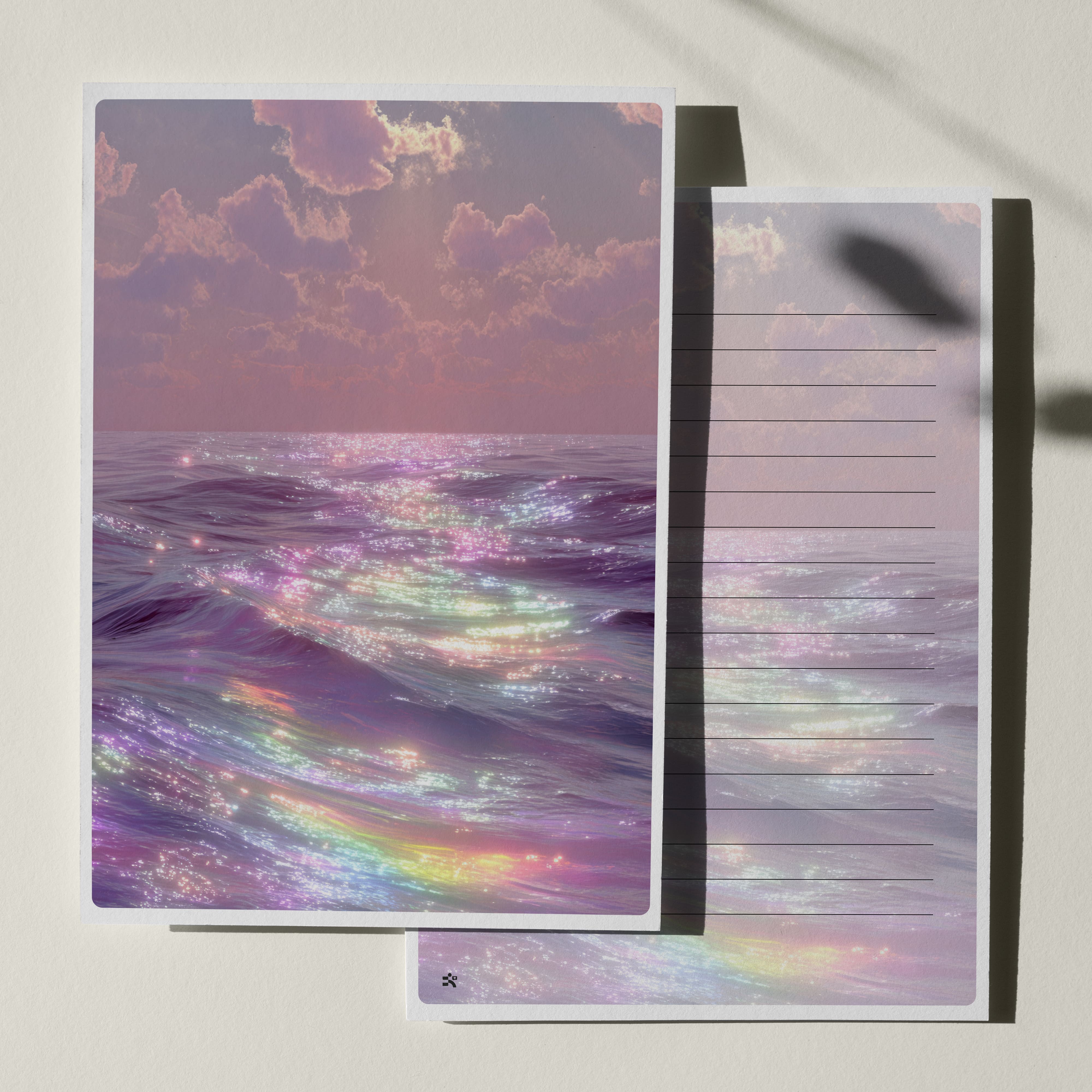 우체톡 편지지 테마 : 무지개 파도 (앞면)