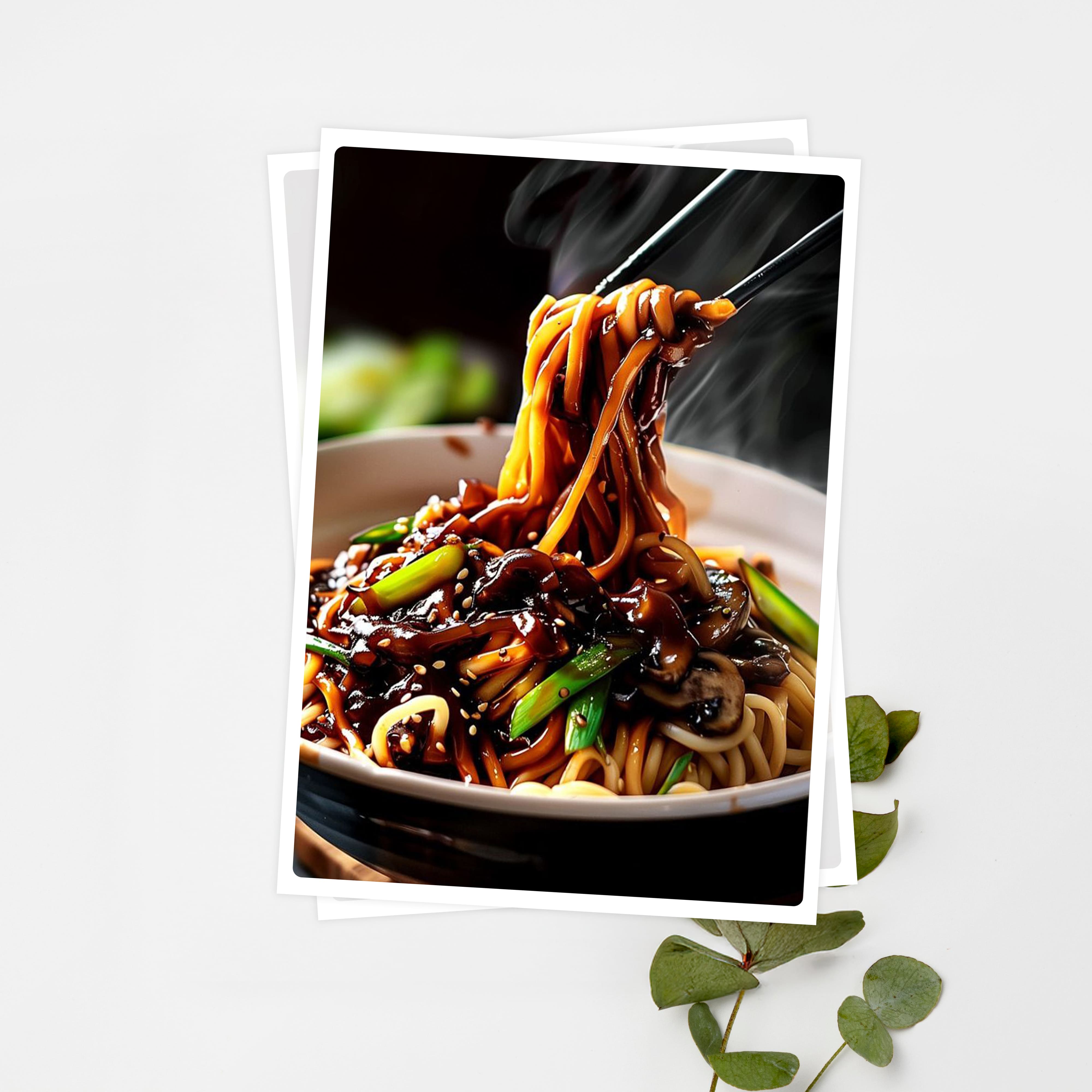 우체톡 편지지 테마 : 윤기 가득 짜장면 (앞면)