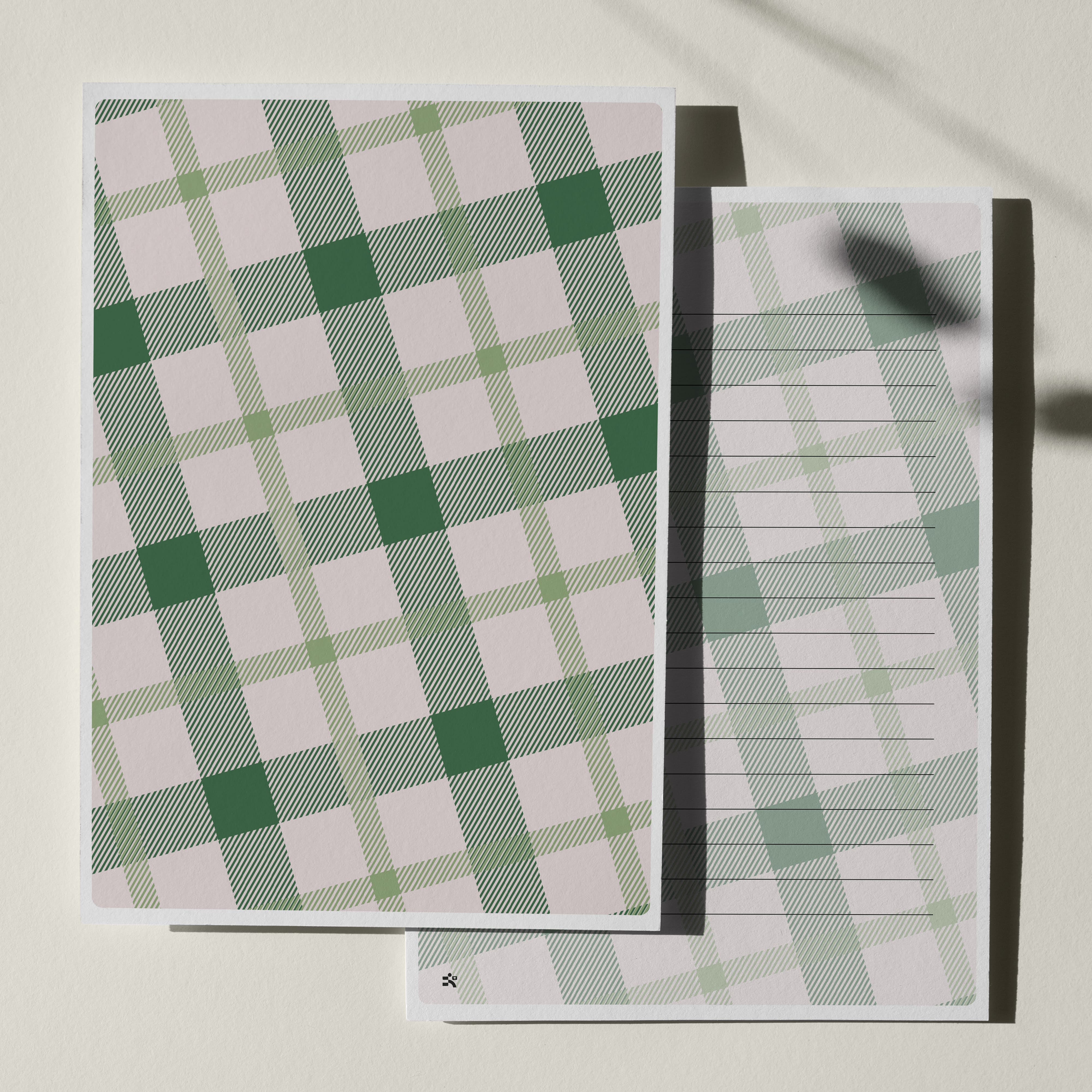 우체톡 편지지 테마 : 포레스트 체크 레터지 (앞면)
