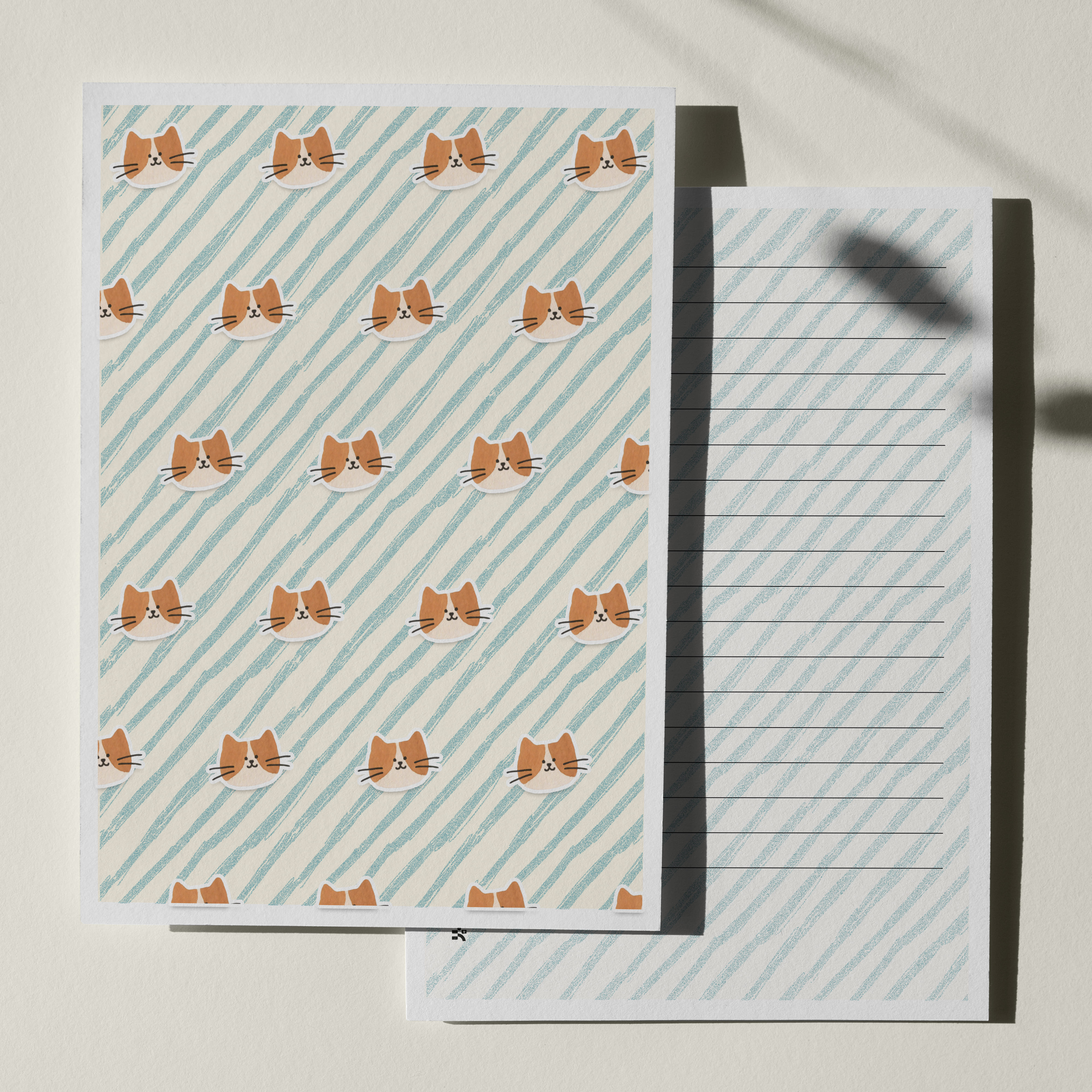 우체톡 편지지 테마 : 고양이 패턴 (앞면)