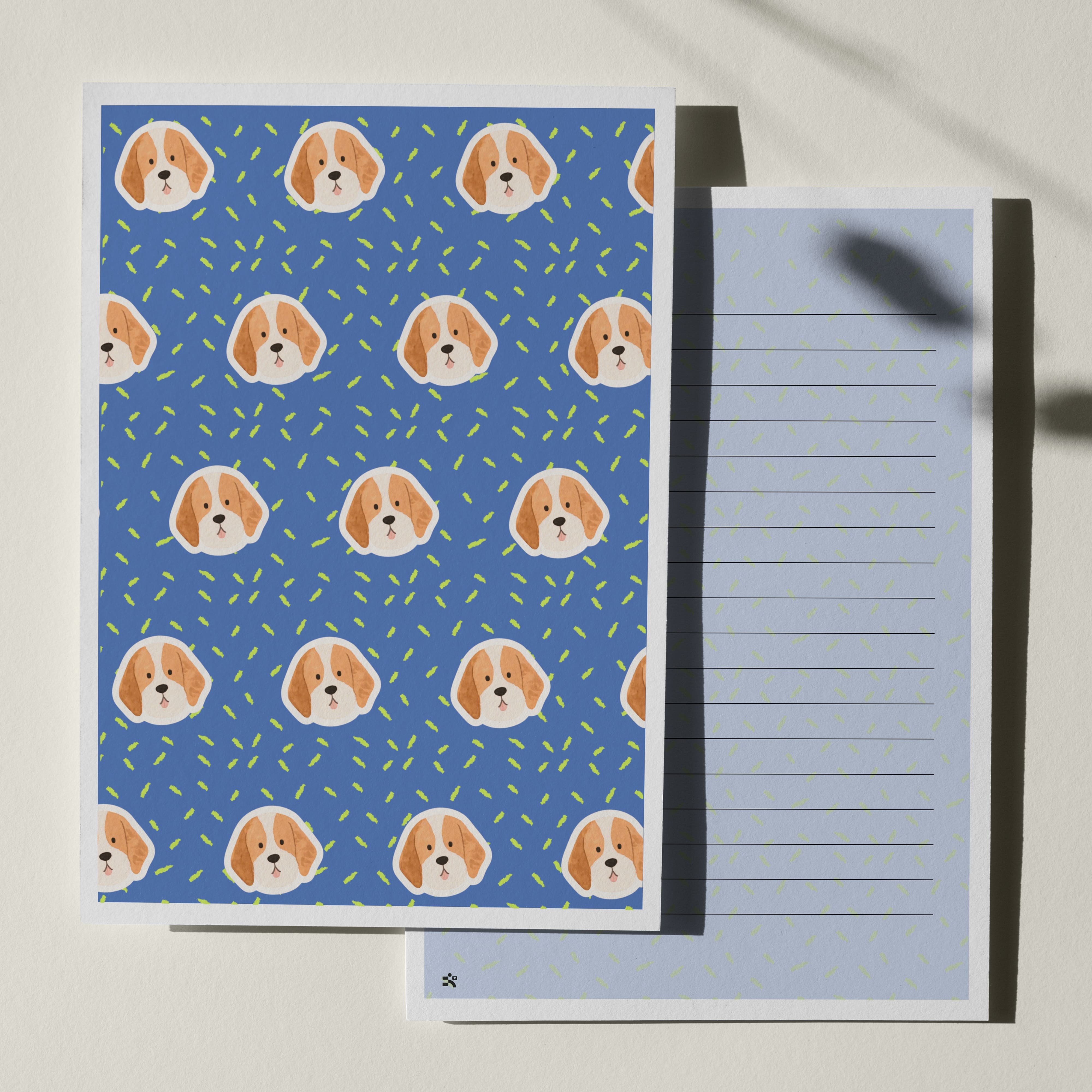 우체톡 편지지 테마 : 강아지 패턴 (앞면)