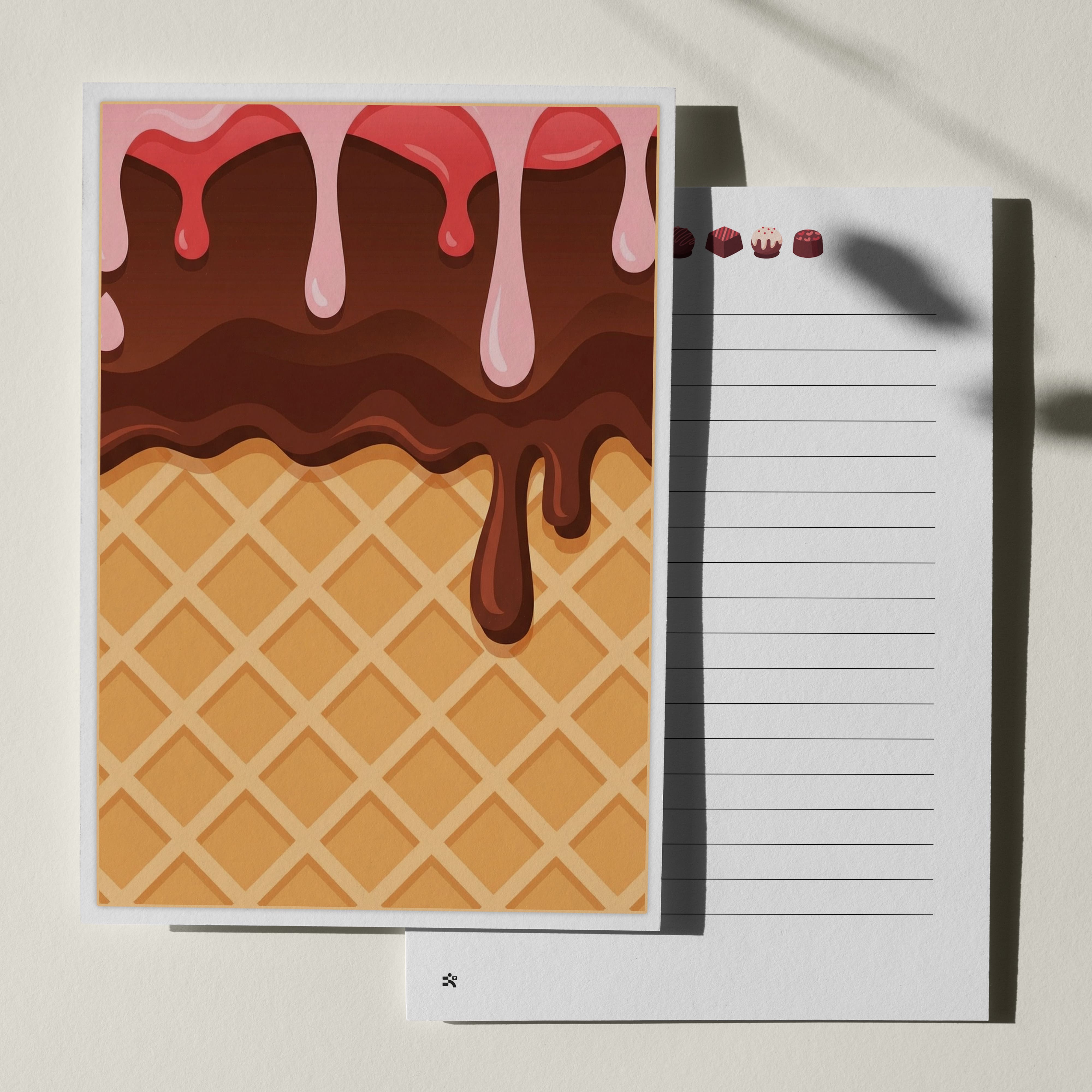 우체톡 편지지 테마 : 초콜릿 아이스크림 (앞면)