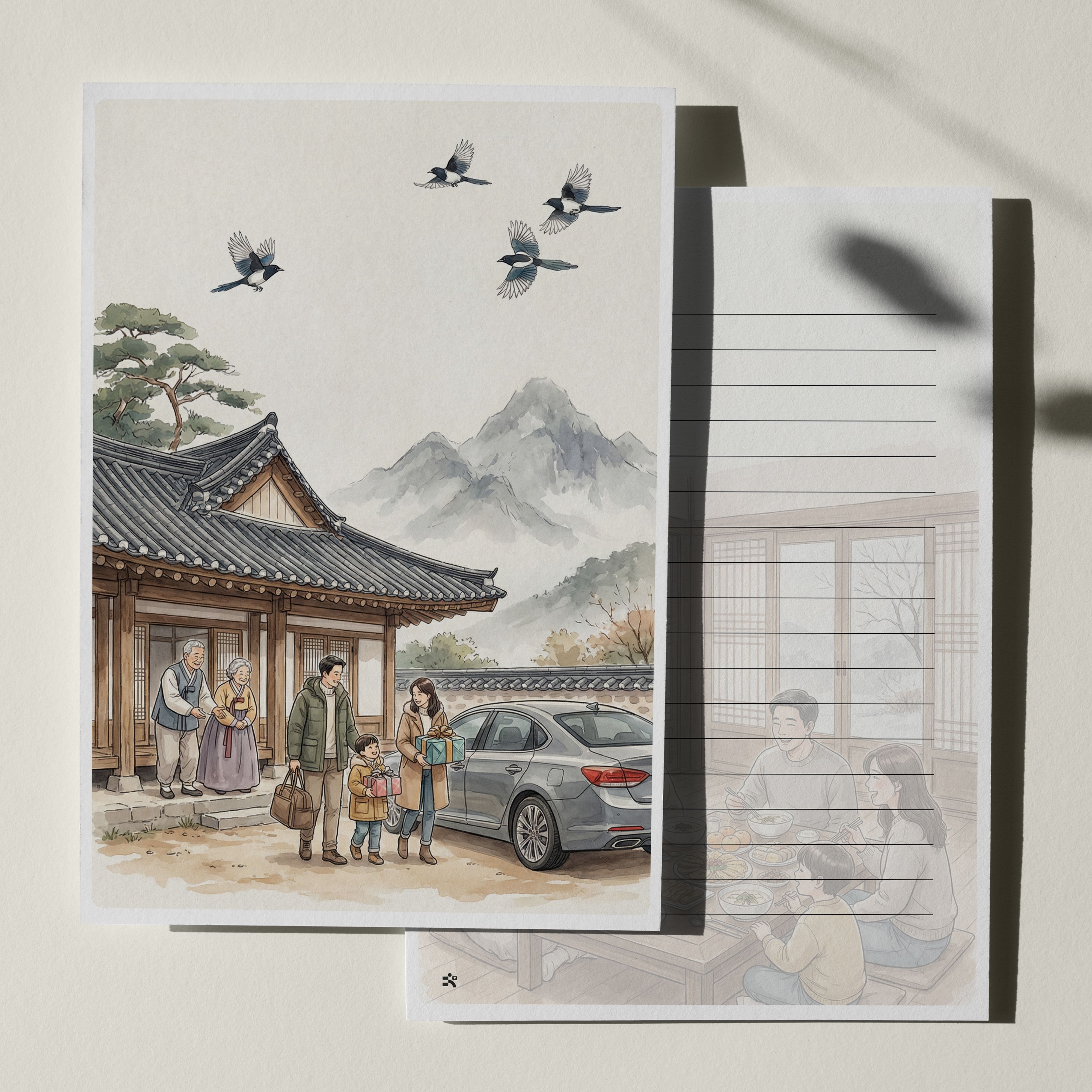 우체톡 편지지 테마 : 시골길 편지지 (앞면)