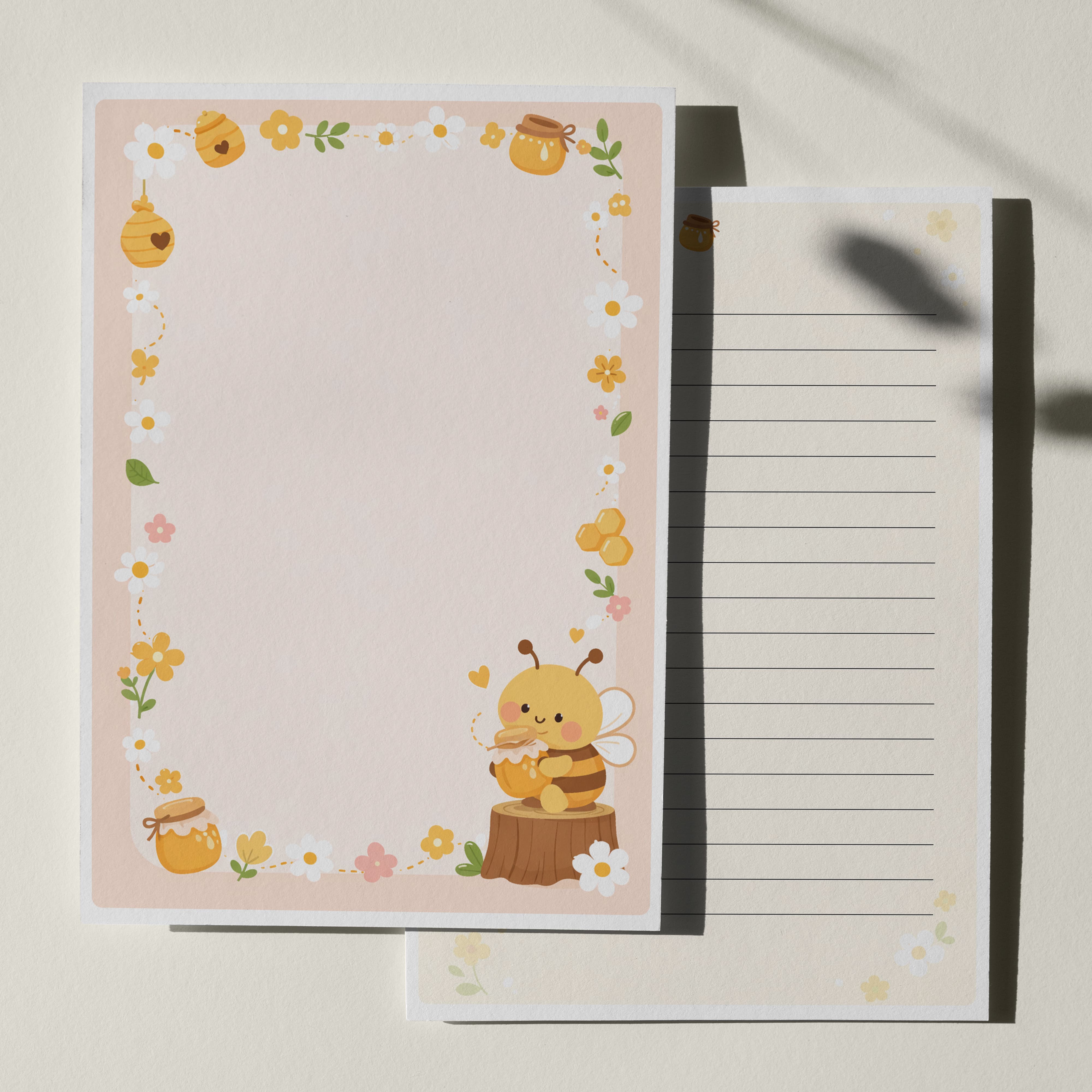 우체톡 편지지 테마 : 벌꿀 편지지 (앞면)