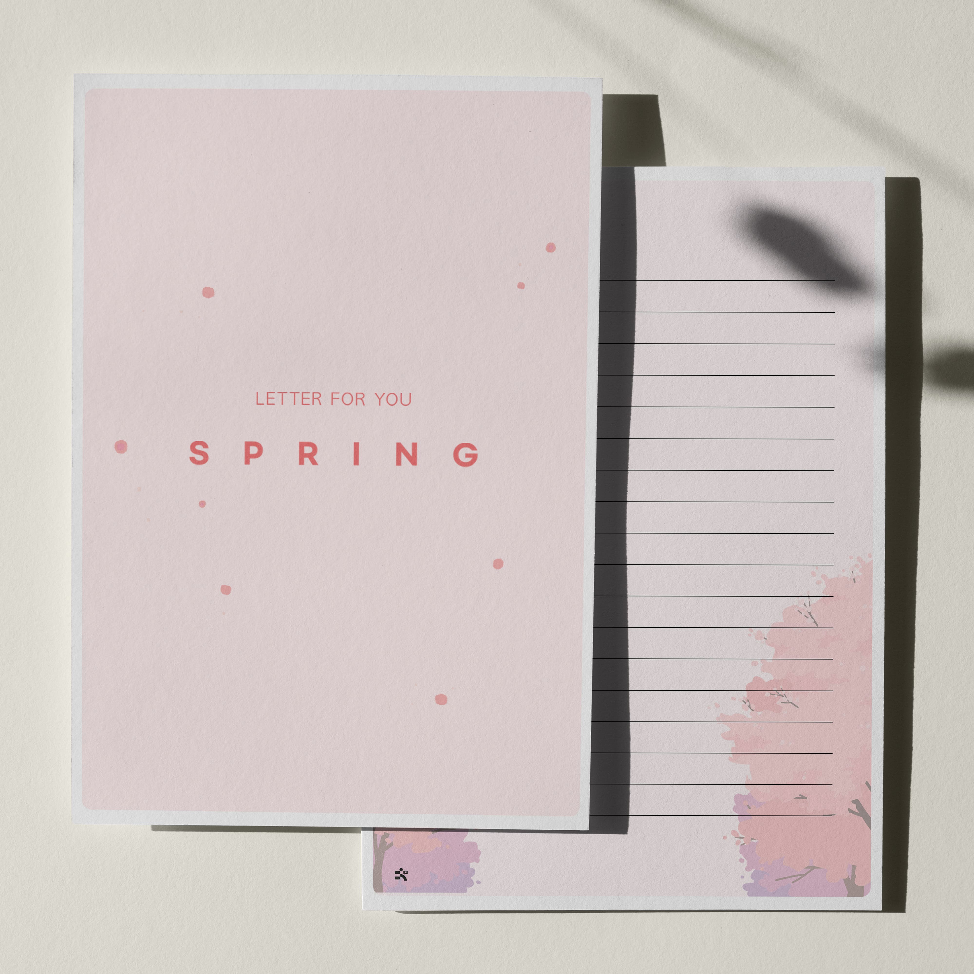 우체톡 편지지 테마 : 핑크 빛 봄 편지지 (앞면)