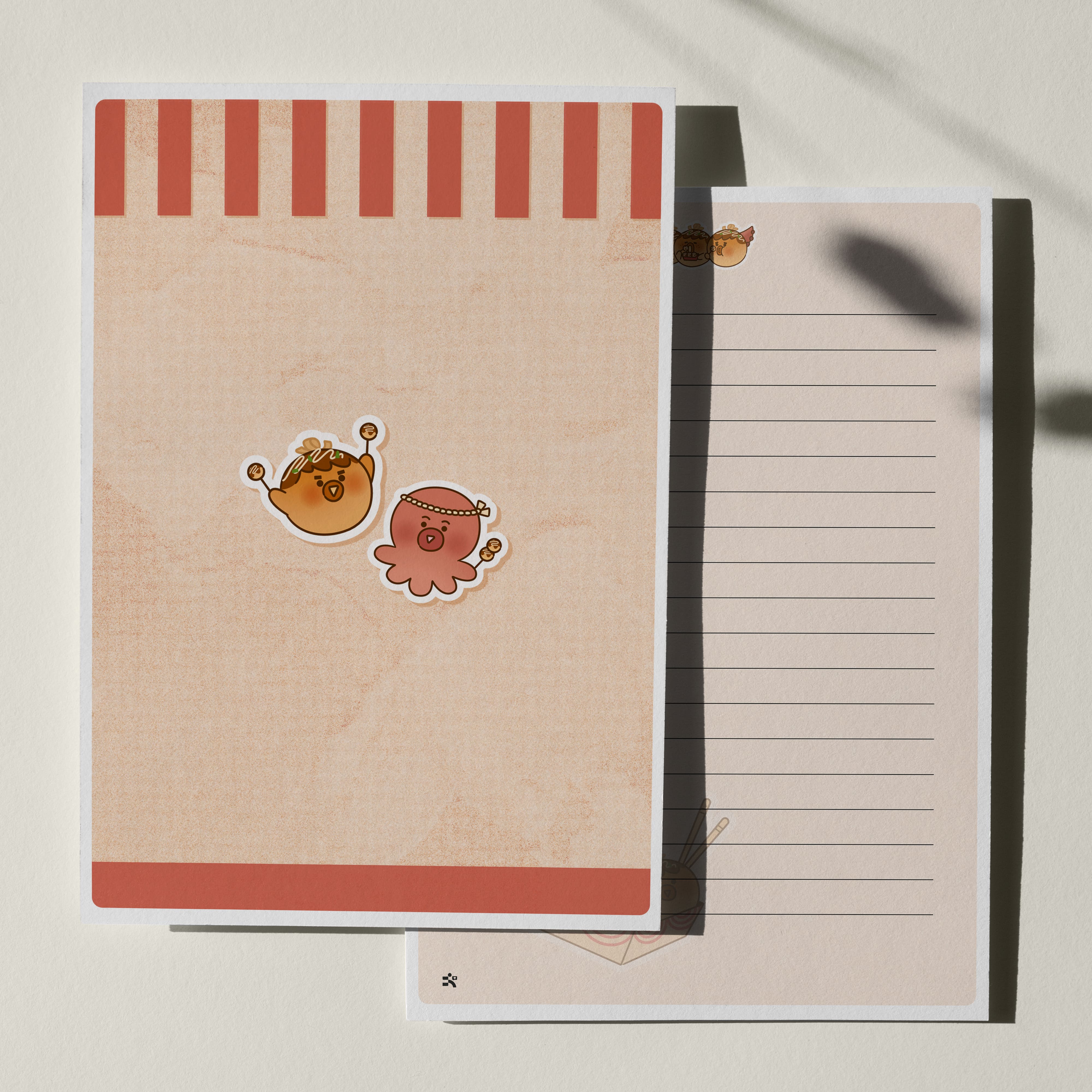 우체톡 편지지 테마 : 타코야끼 편지지 (앞면)