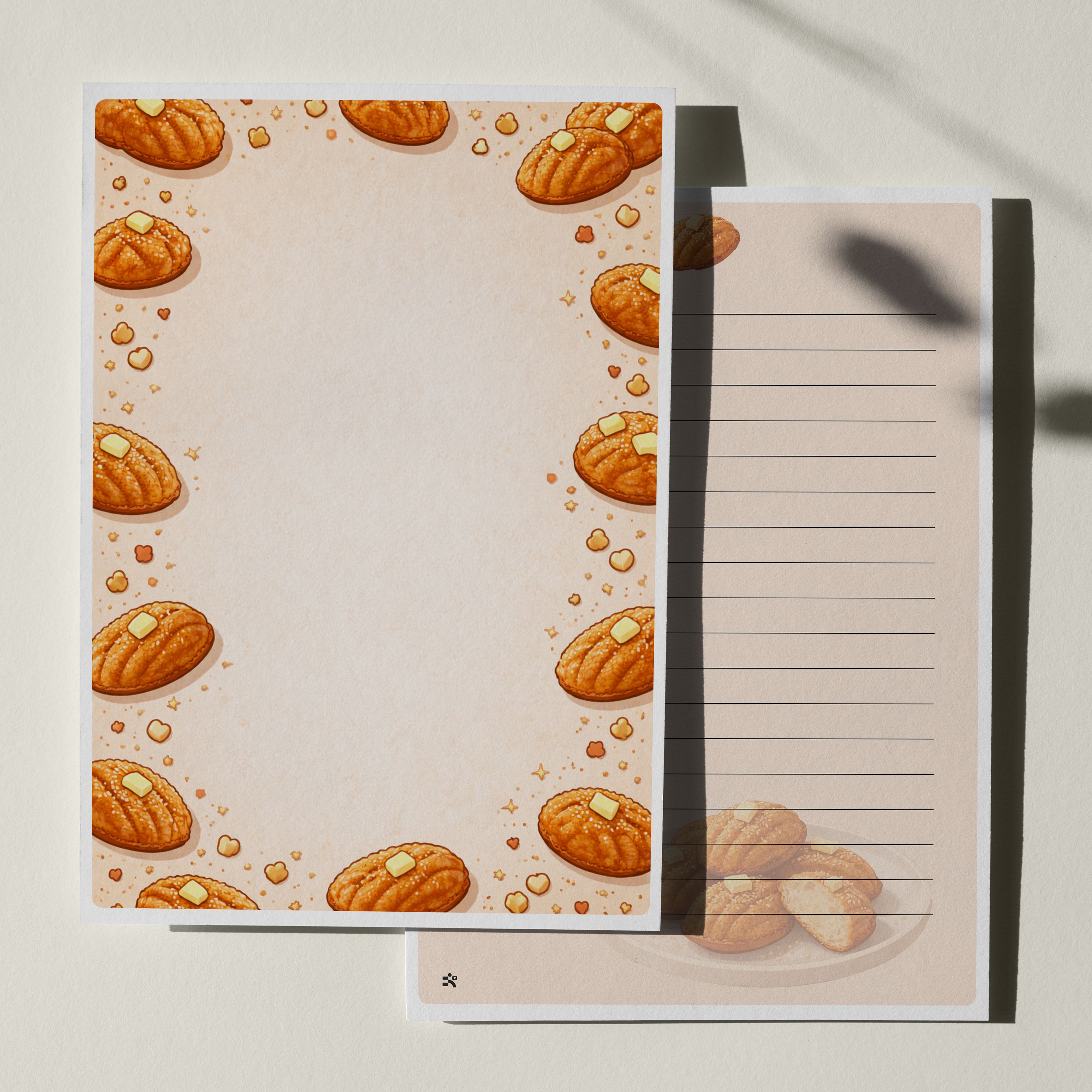 우체톡 편지지 테마 : 버터떡 편지지 (앞면)