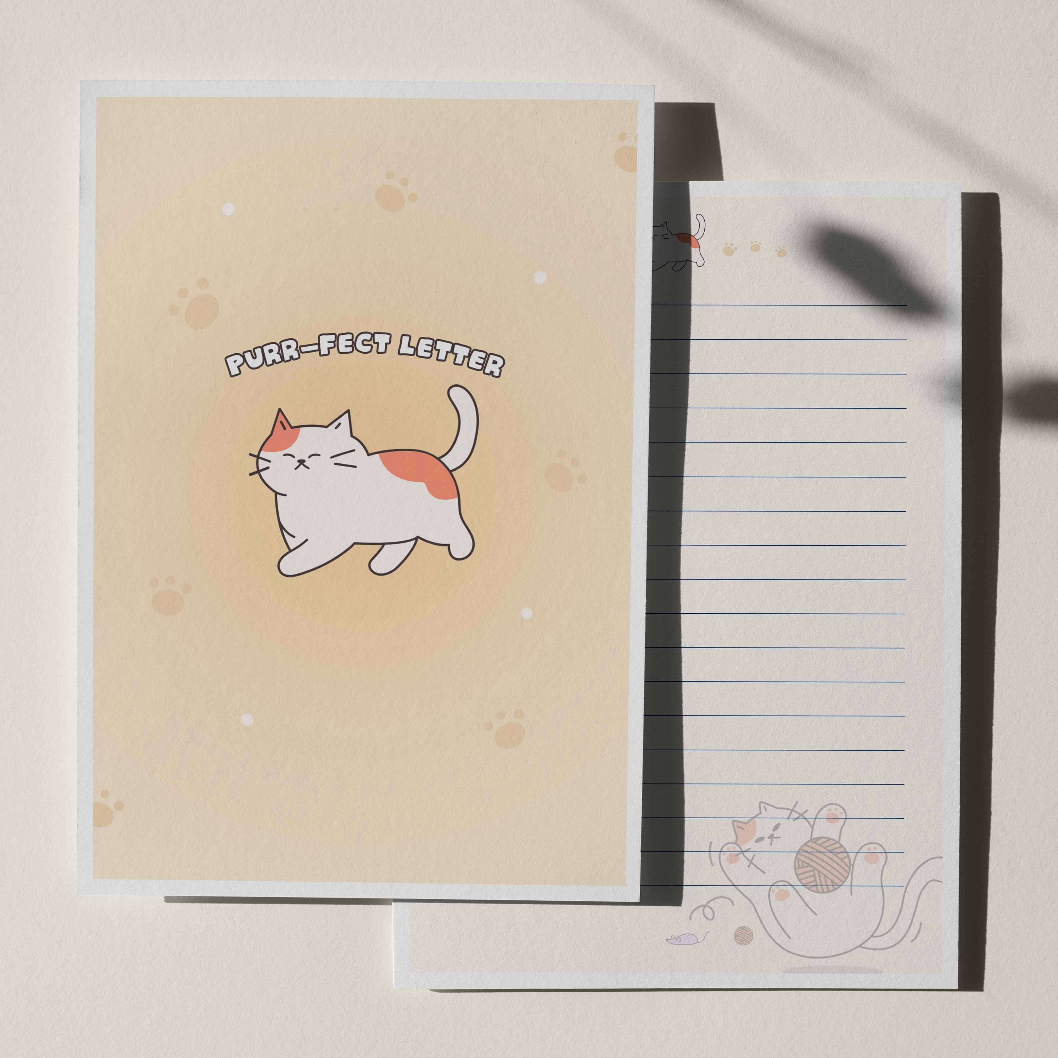 우체톡 편지지 테마 : 몽글냥이 편지지 (앞면)