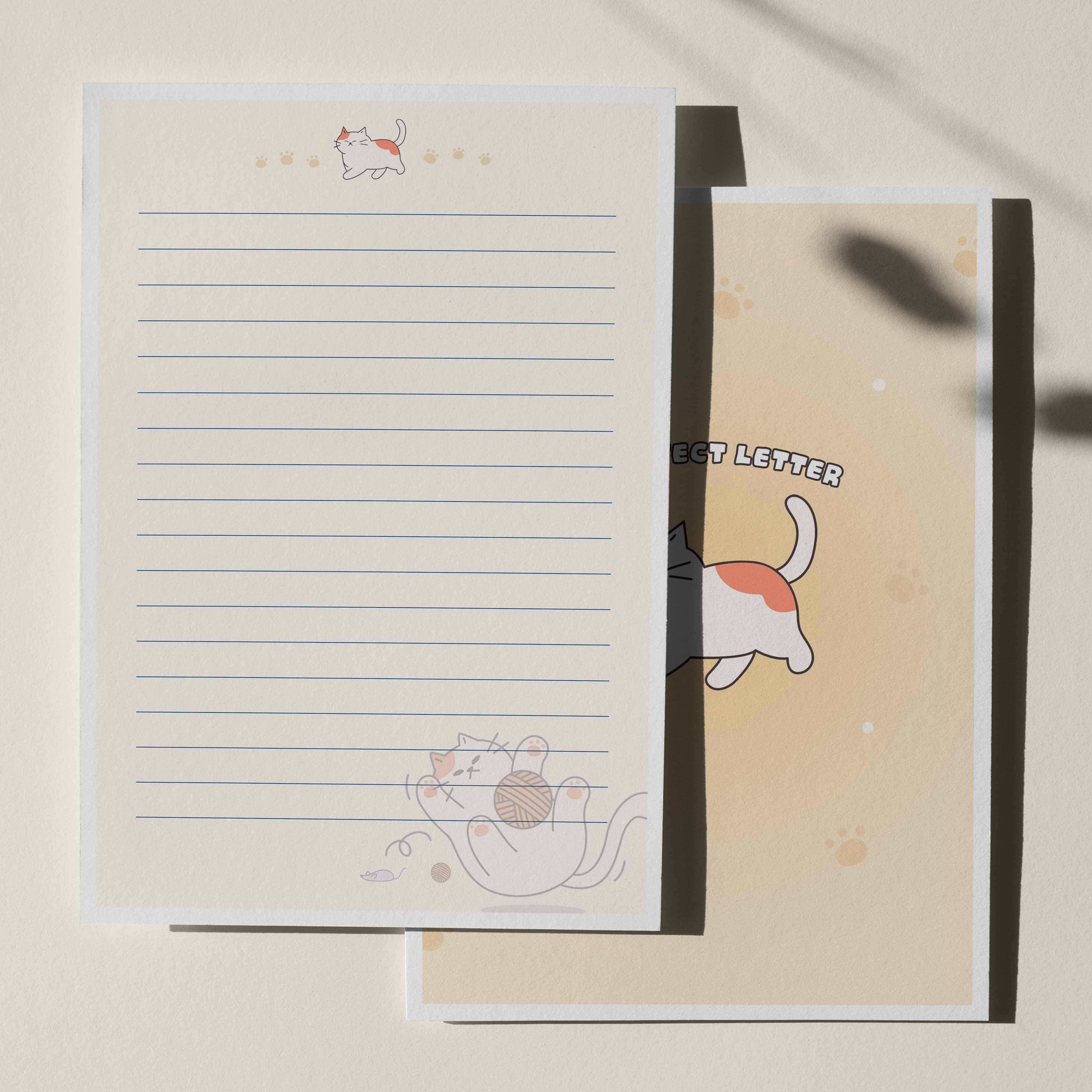 우체톡 편지지 테마 : 몽글냥이 편지지 (뒷면)