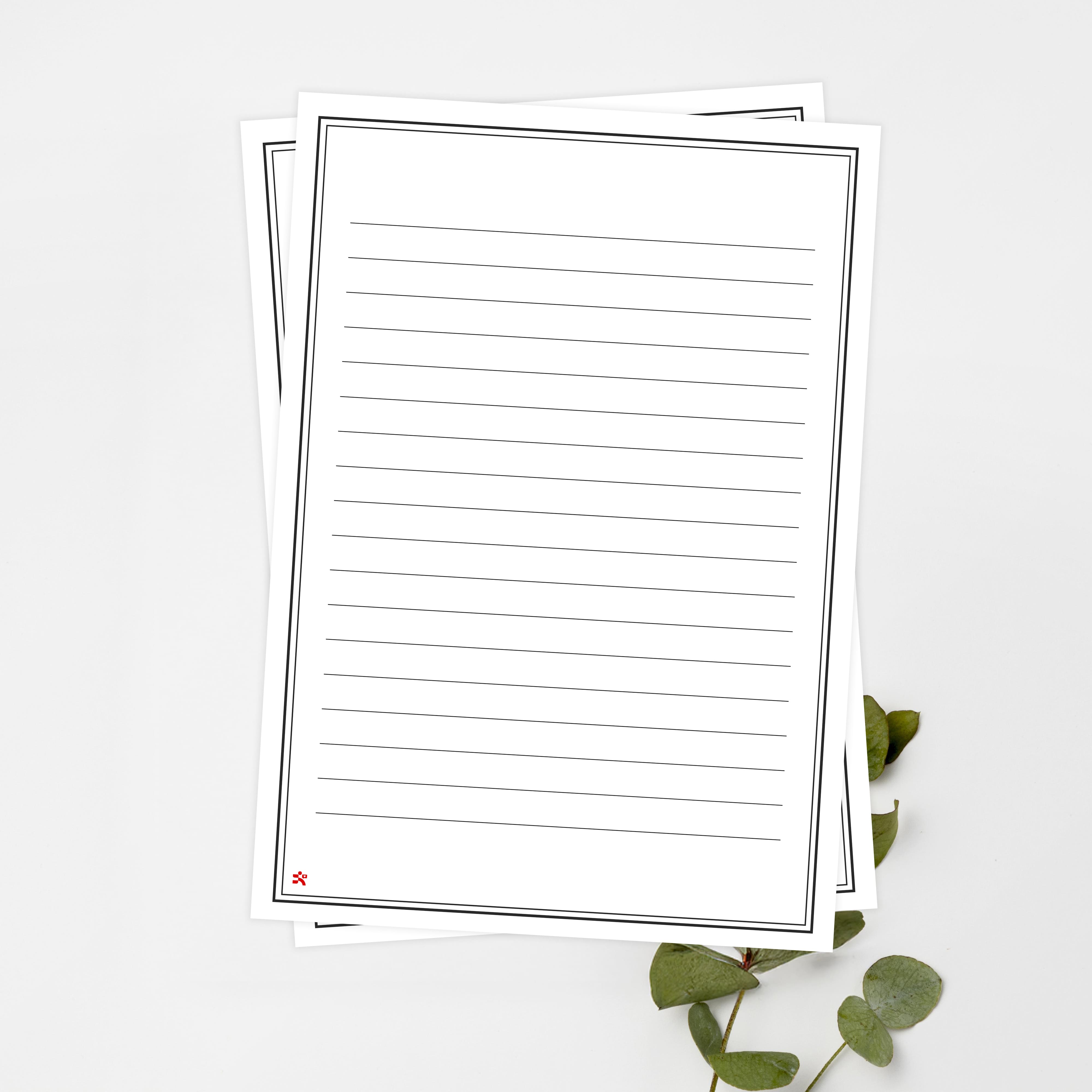 우체톡 편지지 테마 : 심플 우체톡 레드 라인 (뒷면)