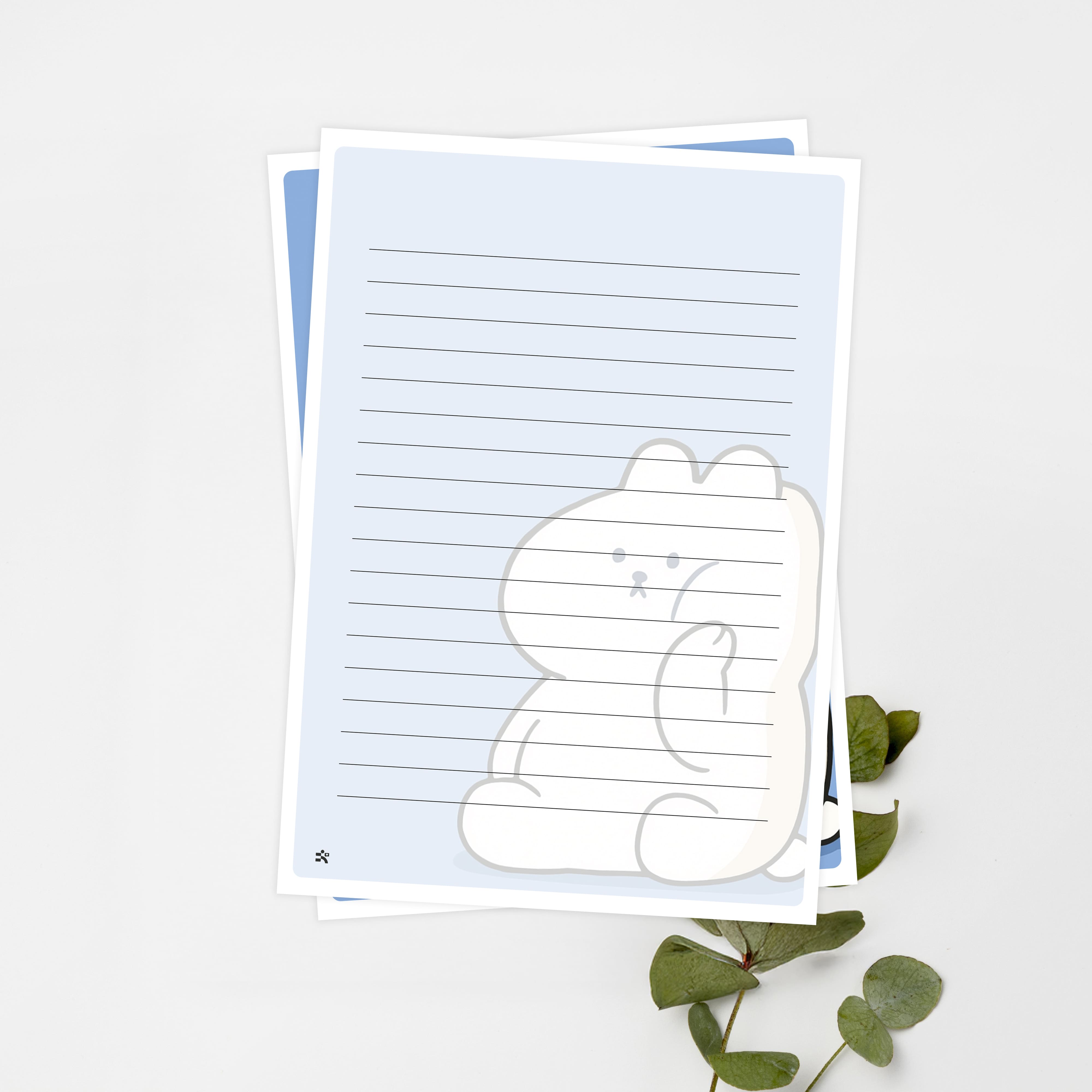 우체톡 편지지 테마 : 멍 때리는 곰돌이 (뒷면)