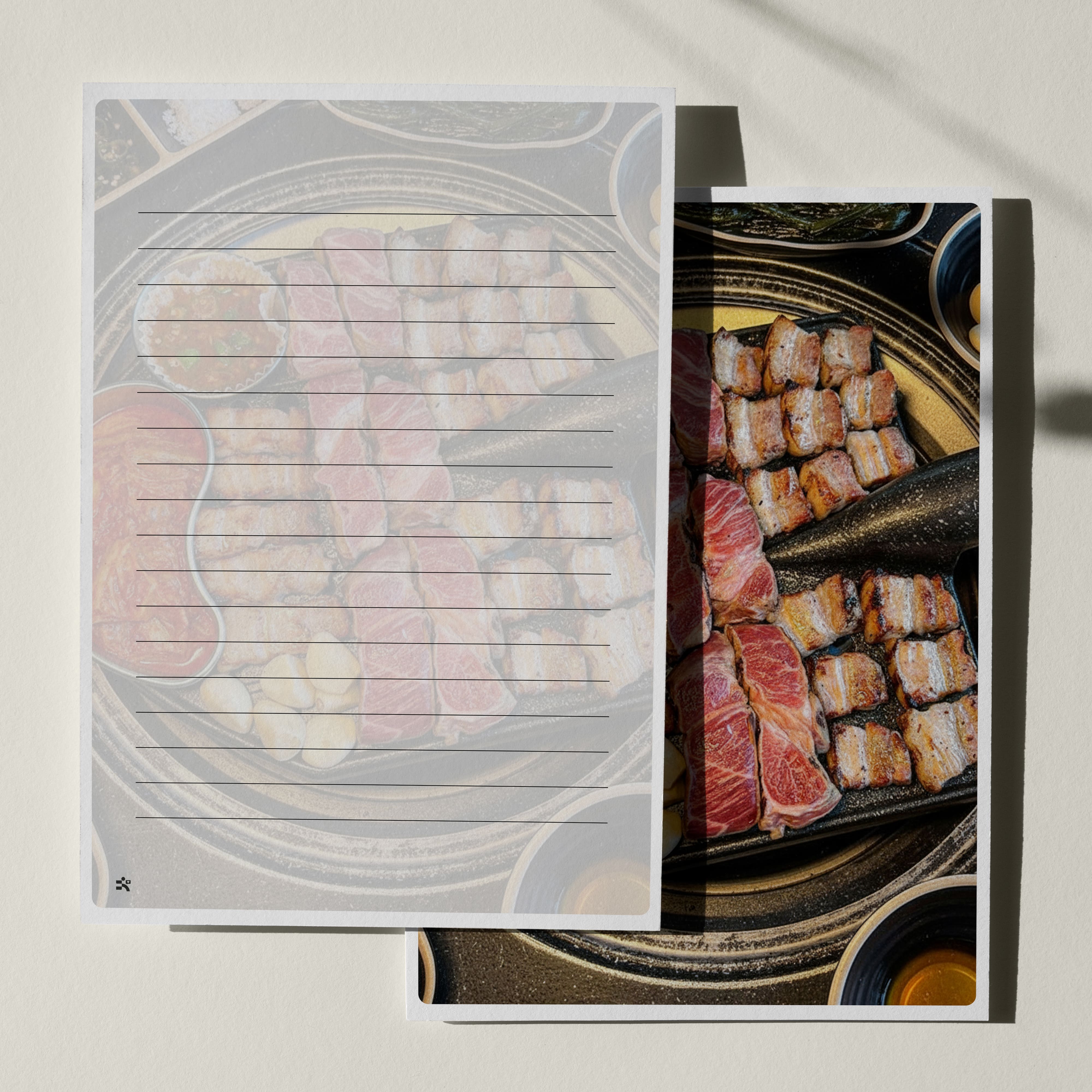 우체톡 편지지 테마 : 삼겹살 (뒷면)
